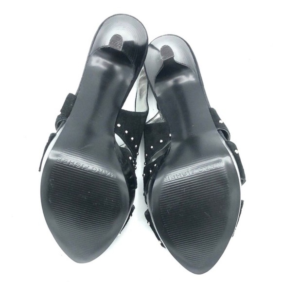 Marc Fisher Teron Slingback Heels 9.5 M Black Suede - Picture 6 of 8